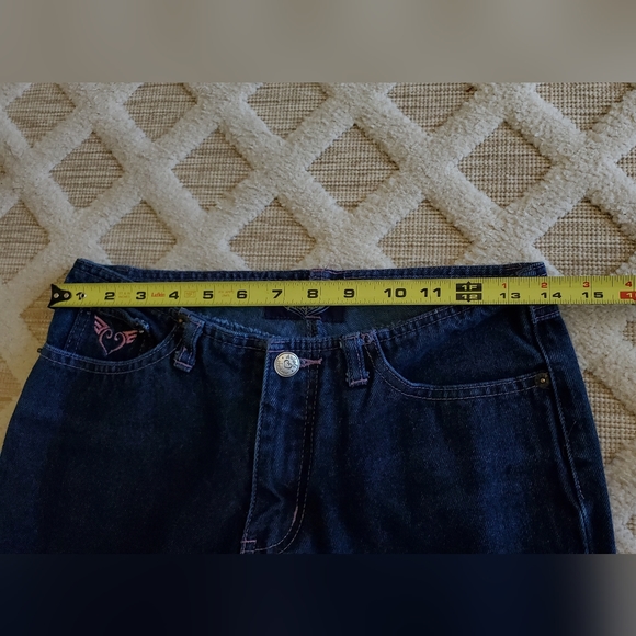 Vintage Angels Low Rise 90's Bootcut Blue Jeans Size 5 Classic Retro Boho Chic - Picture 7 of 12